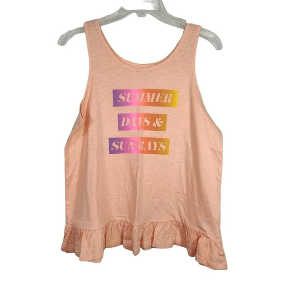 Lot of 3 Cat and Jack White Peach Gray Peplum Tank Top Girls XL 14 16 PLUS NEW - Picture 4 of 9